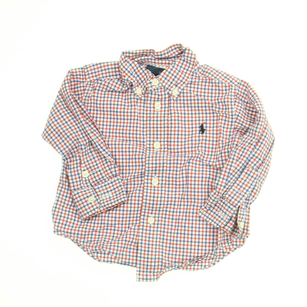 Ralph Lauren Boys Red | Blue Button Down Long Sleeve size: 12 Months